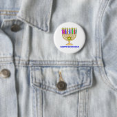 Glücklicher Chanukah Menorah Knopf Button (Beispiel)