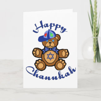 Glücklicher Chanukah Teddybär Feiertagskarte