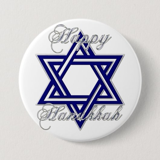 Glücklicher Chanukka Davidsstern KRW Button (Vorderseite)