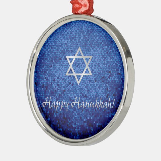 Glücklicher Chanukka-Davidsstern Silbernes Ornament (Links)