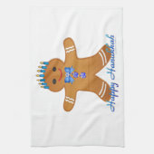 Glücklicher Chanukka-Gingerbread-Mann-Menora Geschirrtuch (Vertikal)