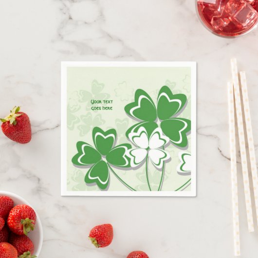 Glücklicher Charme Irish Klee Kleeblatt St. Patric Serviette (Beispiel)