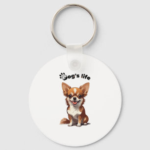 Glücklicher Chihuahua � Süßes Design für Hunde-Lie Schlüsselanhänger