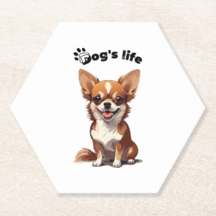 Glücklicher Chihuahua � Süßes Design für Hunde-Lie Untersetzer