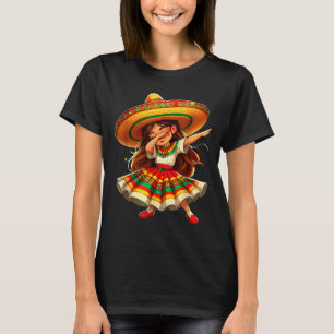Glücklicher cinco de mayo dabbing Mädchen mexikani T-Shirt