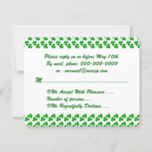 Glücklicher Clover Wedding Invitation Response Car