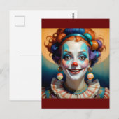 glücklicher Clown Postkarte (Vorne/Hinten)
