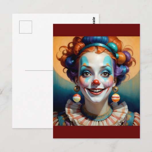 glücklicher Clown Postkarte (Vorne/Hinten)