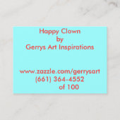 GLÜCKLICHER CLOWN VISITENKARTE (Rückseite)
