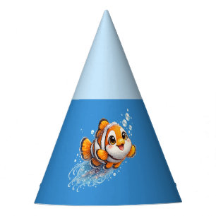 Glücklicher Clownfisch Illustration des tropischen Partyhütchen