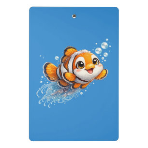 Glücklicher Clownfisch Tropische Meerestiere Illus Mini Klemmbrett