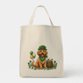Glücklicher Cockapoo St. Patrick's Day Tragetasche (Rückseite)