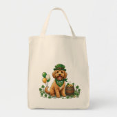 Glücklicher Cockapoo St. Patrick's Day Tragetasche (Vorne)