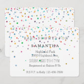 Glücklicher Confetti punktiert Babyparty Einladung (Vorne/Hinten)