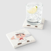 ** GLÜCKLICHER COOK KOCH ODER BAKER** UNTERSETZER (Seitenansicht)