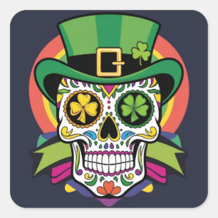 Glücklicher cooler St. Patrick´s Quadratischer Aufkleber