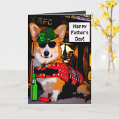 Glücklicher Corgi der Vatertag Karte (Gelbe Blume)