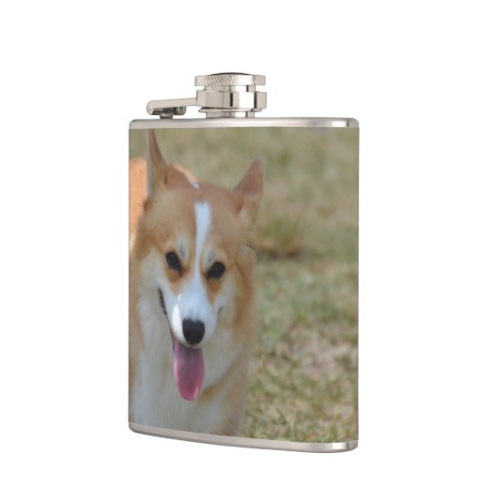 Glücklicher Corgi Flachmann (Links)