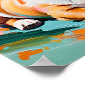 Glücklicher Corgi in Farbexplosion - Abstrakt Poster (Ecke)
