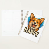 Glücklicher Corgi mit farbenfrohem Herzen - Design Planer (Anzeige)