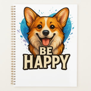 Glücklicher Corgi mit farbenfrohem Herzen - Design Planer