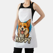 Glücklicher Corgi mit farbenfrohem Herzen - Design Schürze (InSitu)
