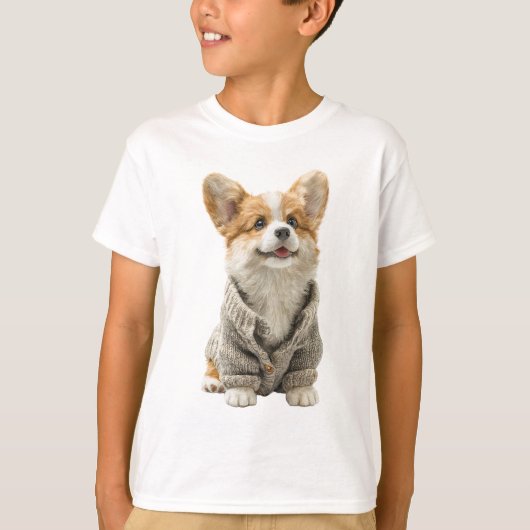 Glücklicher Corgi Pullover Kinder (Vorderseite)