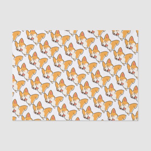 Glücklicher Corgi Seidenpapier (Vorderseite)