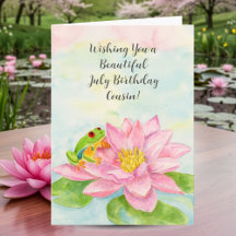 Glücklicher Cousin zum Juli-Geburtstag mit Wasserl