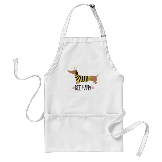 Glücklicher Dachshund Hummel Tasse Schürze (Vorne)