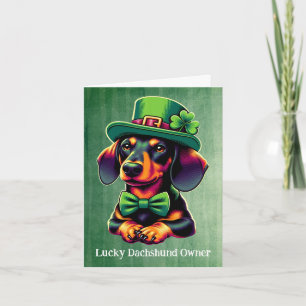 Glücklicher Dachshund-Hundebesitzer Frohen St. Pat Feiertagskarte