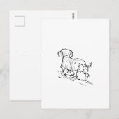 Glücklicher Dachshund – Illustration eines Dackels Postkarte (Vorne/Hinten)