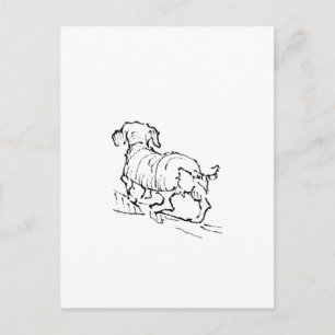 Glücklicher Dachshund – Illustration eines Dackels Postkarte