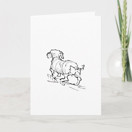 Glücklicher Dachshund – Illustration eines Wursthu Karte (Vorderseite)
