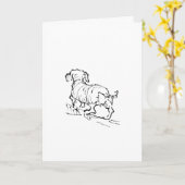 Glücklicher Dachshund – Illustration eines Wursthu Karte (Gelbe Blume)