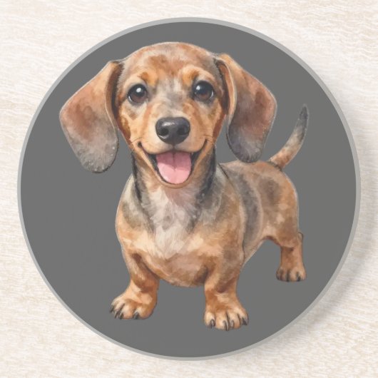Glücklicher Dachshund-Welpe Getränkeuntersetzer (Vorne)