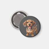 Glücklicher Dachshund-Welpe Magnet (Vorderseite/Rückseite)