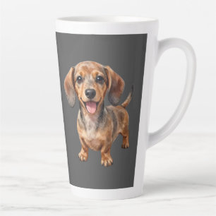 Glücklicher Dachshund-Welpe Milchtasse