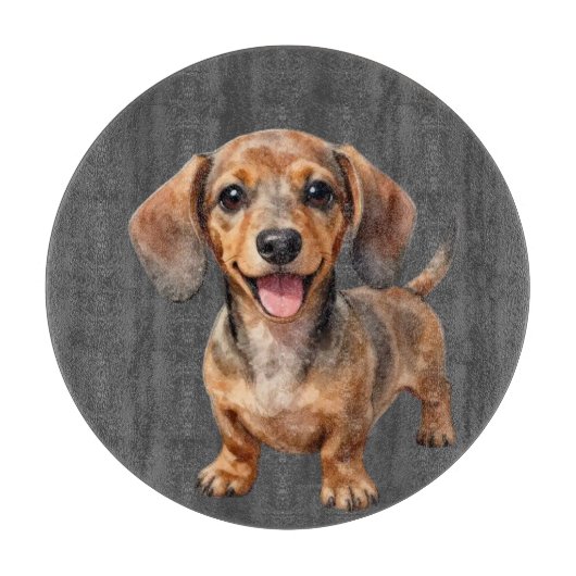 Glücklicher Dachshund-Welpe Schneidebrett (Vorderseite)