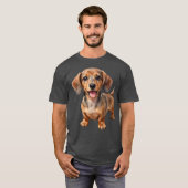 Glücklicher Dachshund-Welpe T-Shirt (Vorne ganz)