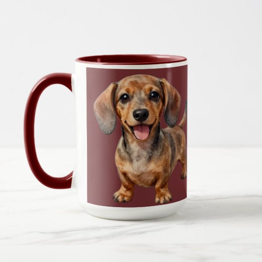 Glücklicher Dachshund-Welpe Tasse (Links)