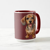 Glücklicher Dachshund-Welpe Tasse (VorderseiteRechts)