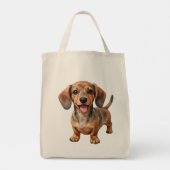 Glücklicher Dachshund-Welpe Tragetasche (Rückseite)