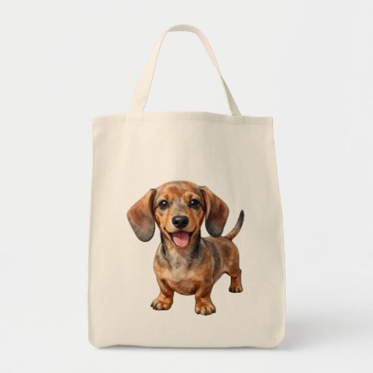 Glücklicher Dachshund-Welpe Tragetasche (Vorne)