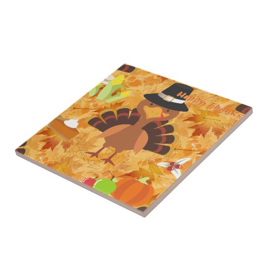 glücklicher Danksager Fliese (Seite)