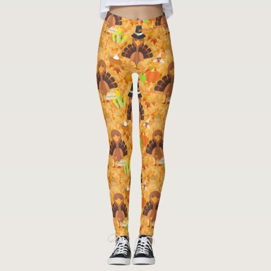 glücklicher Danksager Leggings (Vorderseite)