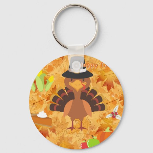 glücklicher Danksager Schlüsselanhänger (Vorderseite)