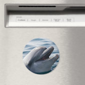 Glücklicher Delfin Nahaufnahme über blauem Wasser Magnet (In Situ (Geschirrspüler))