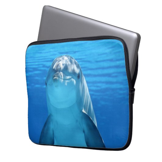Glücklicher Delphin Laptopschutzhülle (Vorderseite Links)