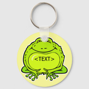 glücklicher dicker Frosch, <TEXT> Schlüsselanhänger